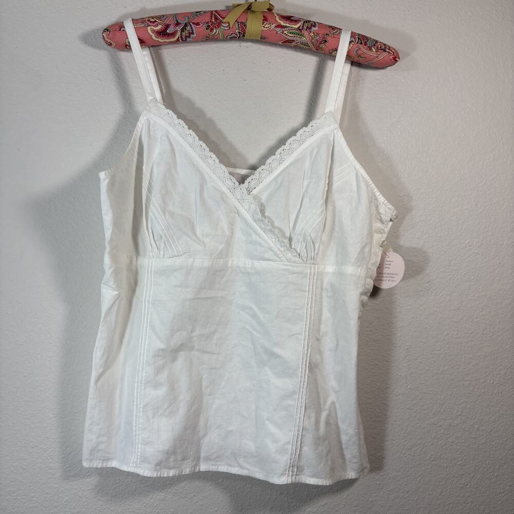 Vintage Y2K 2000s Atlast Classics White 100% Cotton Tank Top Sz M